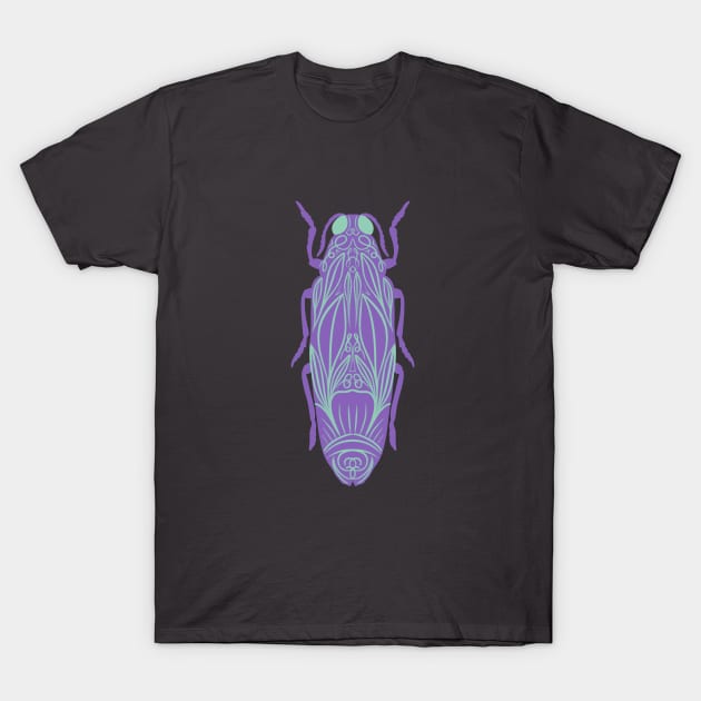 Purple Beetle T-Shirt by Palindrome Art